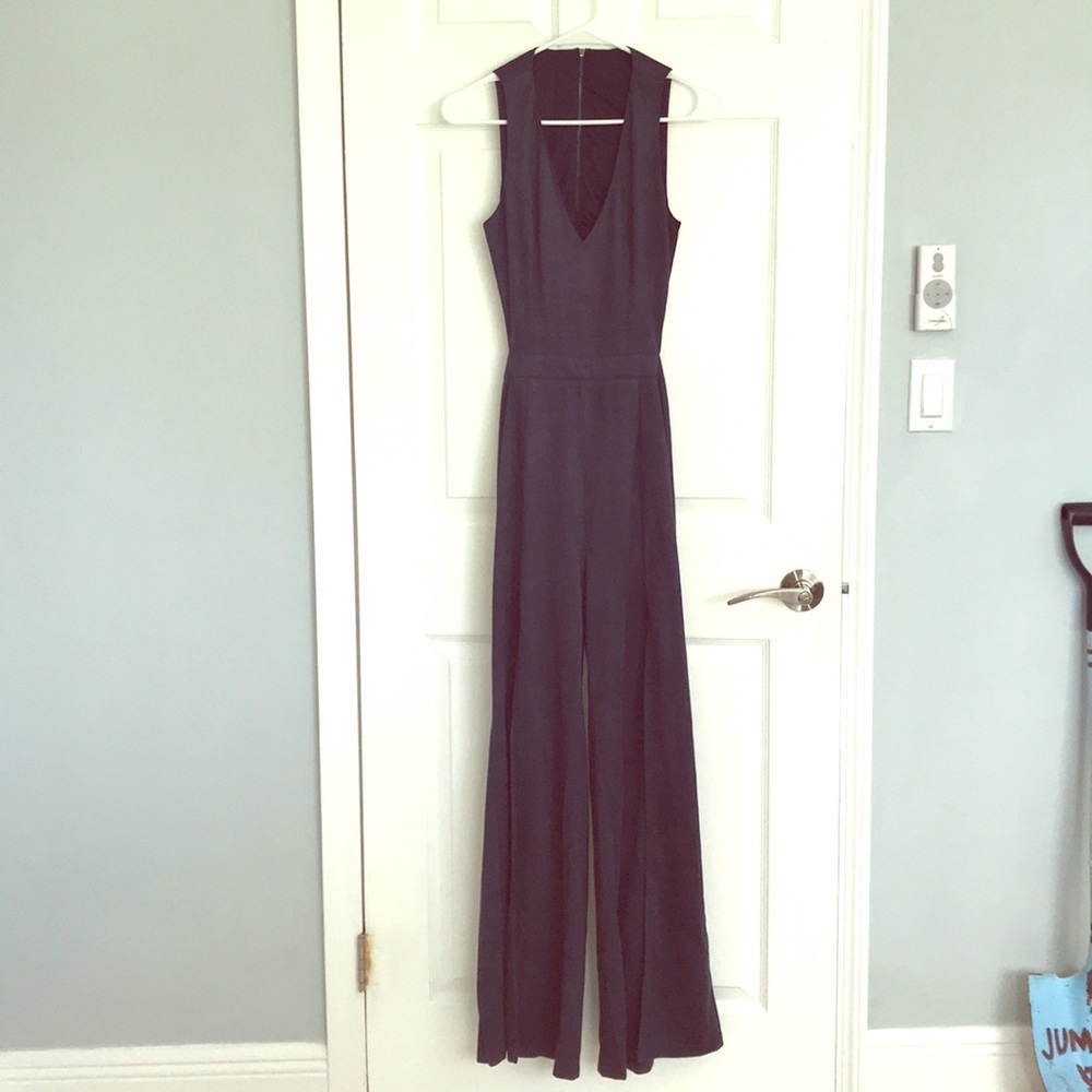 Hommage LA Blue Suede Jumpsuit